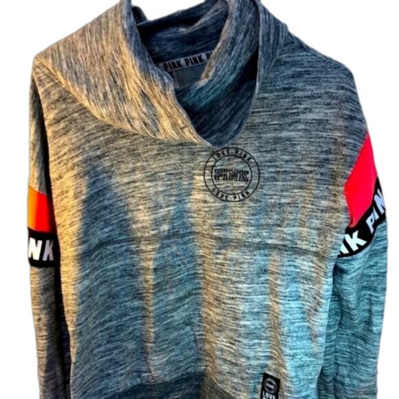 S Pink Victoria Secret grey cowl pullover sweater - Picture 1 of 10